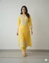 Bs 153 Cotton With Embroidery Work Kurti With Bottom